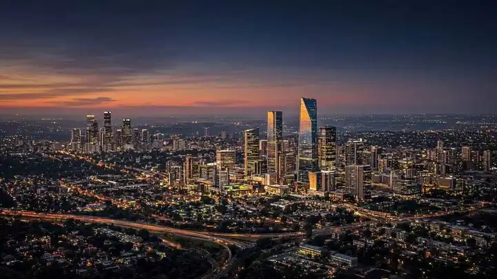 Johannesburg skyline at dusk